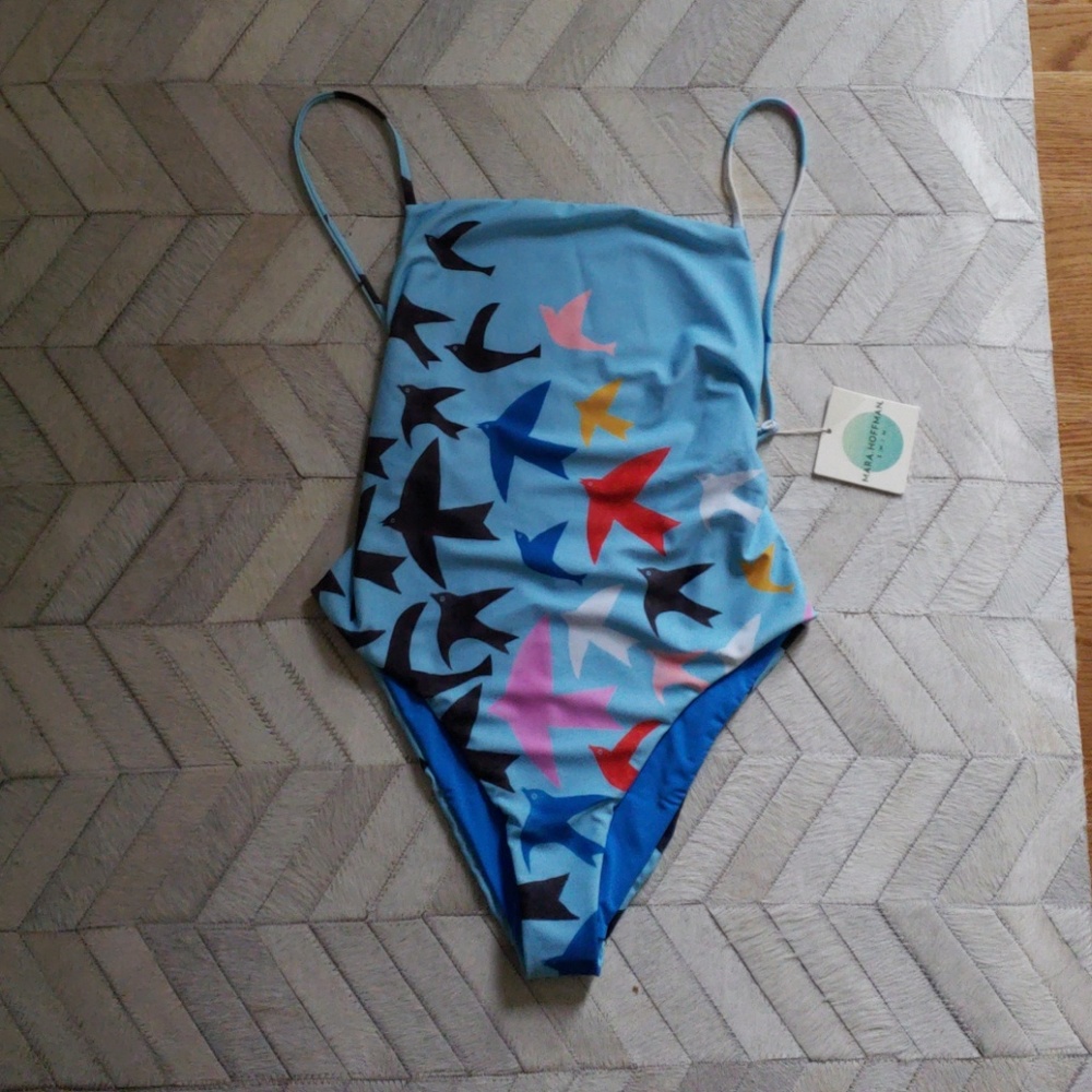 Mara Hoffman Birds one piece swimsuit L NWT - Picture 3 of 4